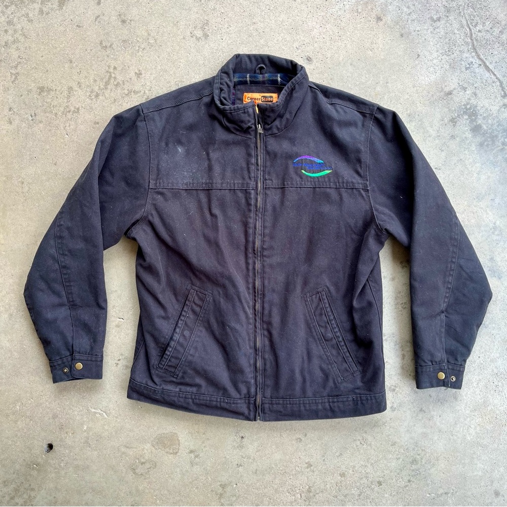 CornerStone Detroit Style Duck Cloth Workwear Jacket Large Black